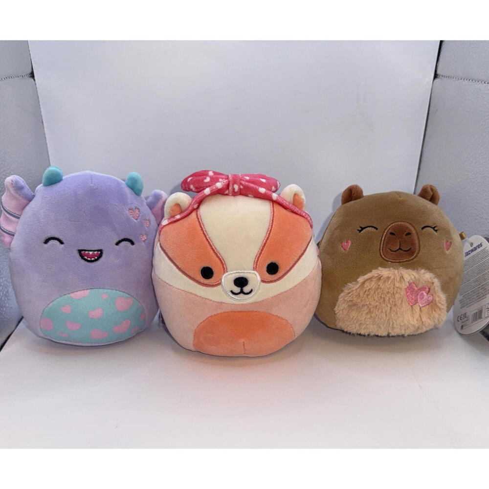 5" Squishmallow Bundle Strobe Sea Monster Rostam Badger  Lijjan Capybara NWT